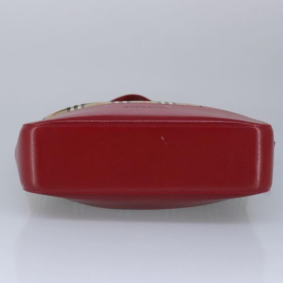 Burberry Nova Check Tote Bag Canvas Leather Beige Red - Picture 5 of 16